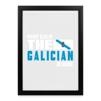 Drapeaux de Galice Keep Calm - Affiche encadrée (27 × 37 cm) - noir - Devant
