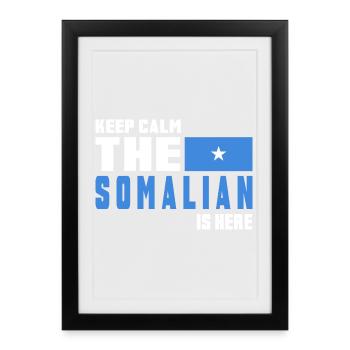 drapeau de la Somalie Keep Calm - Affiche encadrée (27 × 37 cm) - noir - Devant