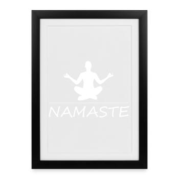 Namaste yoga blanc - Affiche encadrée (27 × 37 cm) - noir - Devant