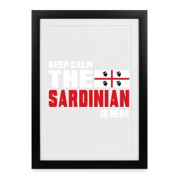 Design du drapeau de la Sardaigne Keep - Affiche encadrée (27 × 37 cm) - noir - Devant