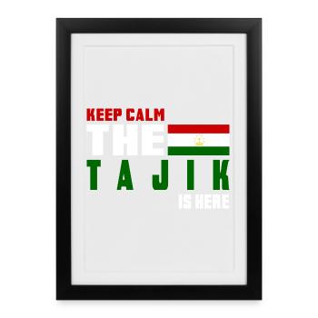 Keep Calm Tajikistan flag design - Framed poster (27 × 37 cm) - black - Front