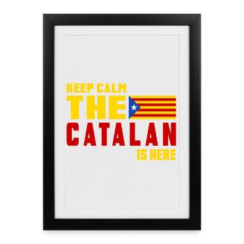 Design du drapeau de la Catalogne Keep - Affiche encadrée (27 × 37 cm) - noir - Devant