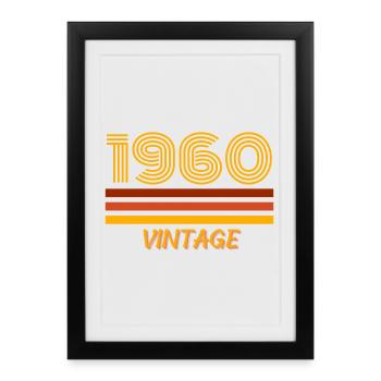 1960, year of birth, I am vintage - Framed poster (27 × 37 cm) - black - Front