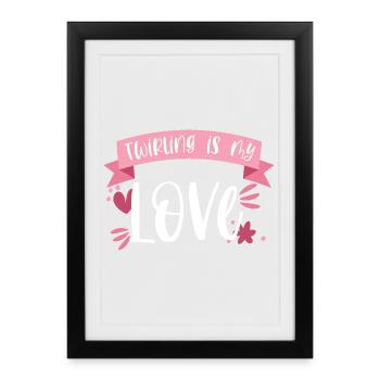 Baton Twirling Sports Passion Gift - Framed poster (27 × 37 cm) - black - Front