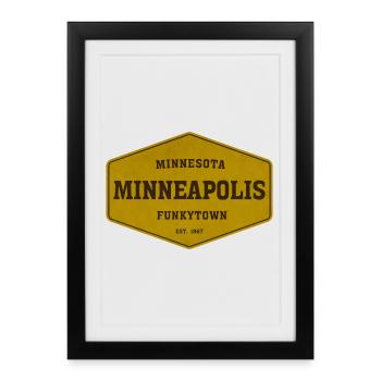 Vintage Minneapolis Funkytown Sign - Framed poster (27 × 37 cm) - black - Front