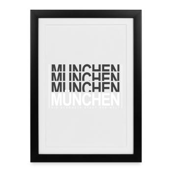München - Gerahmtes Poster (27 × 37 cm) - Schwarz - Vorne