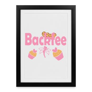 Motif de backfee avec biscuits et fée - Affiche encadrée (27 × 37 cm) - noir - Devant