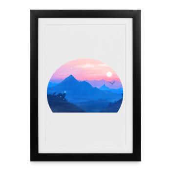 A Stellar Wolf Dream : Les Couleurs de l'Aube - Affiche encadrée (27 × 37 cm) - noir - Devant