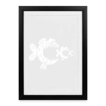 White fish and the food chain - Framed poster (27 × 37 cm) - black - Front