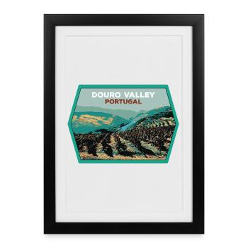 Écusson Vallée du Douro, Portugal Illustration - Affiche encadrée (27 × 37 cm) - noir - Devant