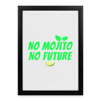 mojito, cocktail, fan de mojito, rhum - Affiche encadrée (27 × 37 cm) - noir - Devant