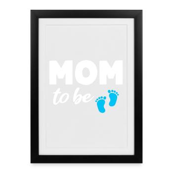 Maman à être garçon Maman Grossesse Maman - Affiche encadrée (27 × 37 cm) - noir - Devant