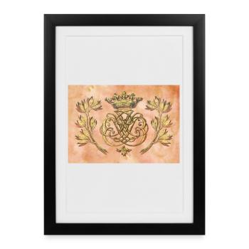 Sceau de Bach / monogramme / armoiries / insignes - Affiche encadrée (27 × 37 cm) - noir - Devant