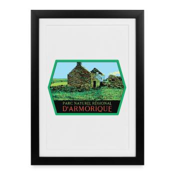 Armorique Nature Authentique Regional Nature Nature Park - Framed poster (27 × 37 cm) - black - Front