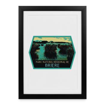 Marais Parc naturel de Brière : Nature Authentique - Affiche encadrée (27 × 37 cm) - noir - Devant