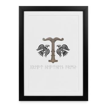 Ordre Odiniste Grande Armée Païenne - Affiche encadrée (27 × 37 cm) - noir - Devant