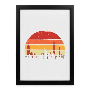 Sunset Skyline Echo - Framed poster (27 × 37 cm) - black - Front