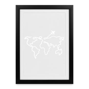 Travel around the world - Framed poster (27 × 37 cm) - black - Front