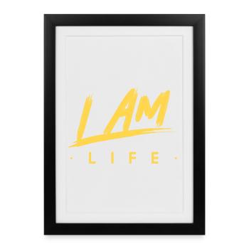 I am life zen motivation - Affiche encadrée (27 × 37 cm) - noir - Devant