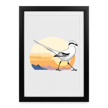 Bird at sunrise - Framed poster (27 × 37 cm) - black - Front