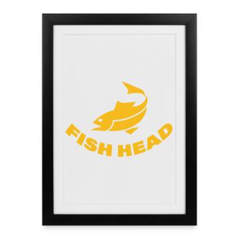TÊTE DE POISSON - Affiche encadrée (27 × 37 cm) - noir - Devant