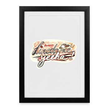 Dancing and Dance Line Dance Design - Framed poster (27 × 37 cm) - black - Front