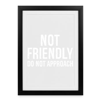 not friendly do not approach - Framed poster (27 × 37 cm) - black - Front