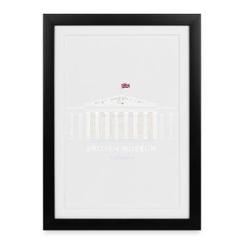 London, British Museum, England, Hand Drawing - Framed poster (27 × 37 cm) - black - Front