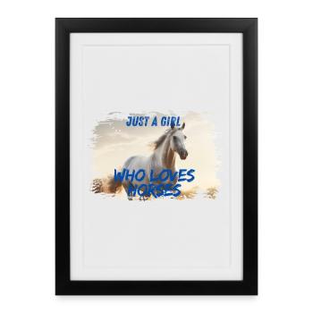 Love for horses - Framed poster (27 × 37 cm) - black - Front