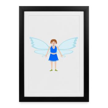 Bluebell Flower Fairy Fantasy Art - Framed poster (27 × 37 cm) - black - Front