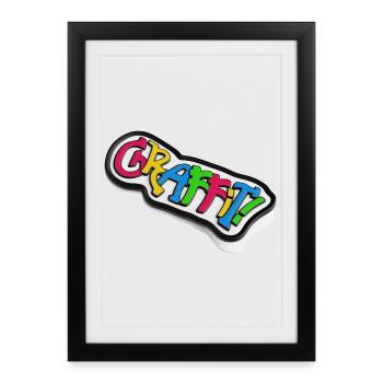 Graffiti lettering 3d effect - Framed poster (27 × 37 cm) - black - Front