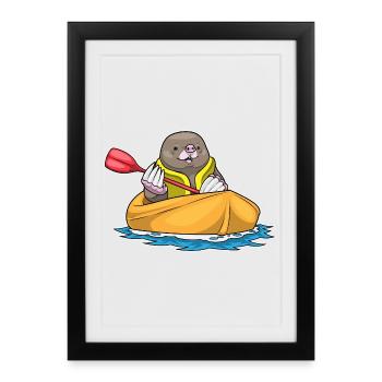 Petite Bateau Mole - Affiche encadrée (27 × 37 cm) - noir - Devant
