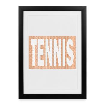 Tennis Graphic Tennis Art Shirt - Framed poster (27 × 37 cm) - black - Front