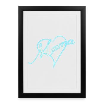 Mom with heart boy blue - Framed poster (27 × 37 cm) - black - Front
