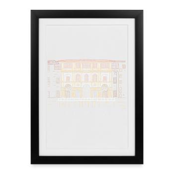 Florence, Museum Uffizi, Italy Hand Drawing - Framed poster (27 × 37 cm) - black - Front
