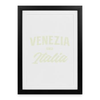 Faute de frappe vintage Venezia Italia - Affiche encadrée (27 × 37 cm) - noir - Devant