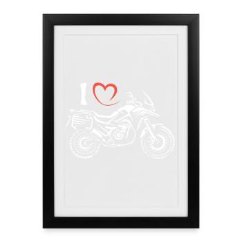 J’aime Enduro - Voyage Motards et Fans de Moto - Affiche encadrée (27 × 37 cm) - noir - Devant