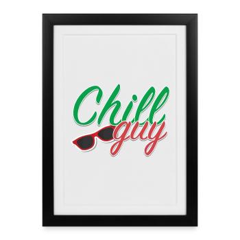 chill_guy - Gerahmtes Poster (27 × 37 cm) - Schwarz - Vorne