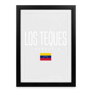 Los Teques Venezuela - Affiche encadrée (27 × 37 cm) - noir - Devant