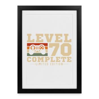 Level 70 completed - Framed poster (27 × 37 cm) - black - Front