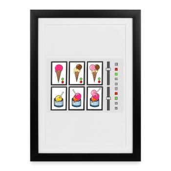 Eiscreme-Maschine - Framed poster (27 × 37 cm) - black - Front