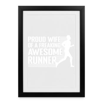 Cadeau de course génial pour marathonien - Affiche encadrée (27 × 37 cm) - noir - Devant