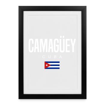 Camagüey Cuba Cubains - Affiche encadrée (27 × 37 cm) - noir - Devant