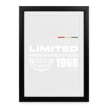 Né(e) en 1968 Date de naissance 1968 - 57 ans Rétro - Affiche encadrée (27 × 37 cm) - noir - Devant