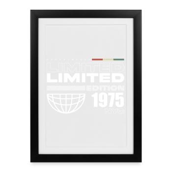 Cadeau d’anniversaire 1975 - Millésime 1975, 50ème naissance - Affiche encadrée (27 × 37 cm) - noir - Devant
