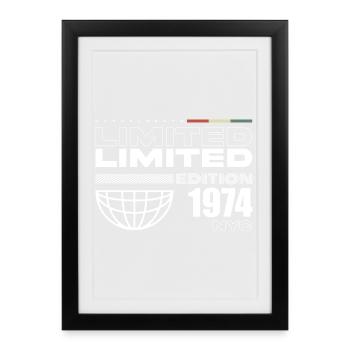 Cadeau d’anniversaire 1974 - Millésime 1974, 51ème anniversaire - Affiche encadrée (27 × 37 cm) - noir - Devant