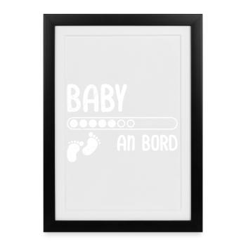 Expectant mothers BABY ON BOARD Funny - Framed poster (27 × 37 cm) - black - Front