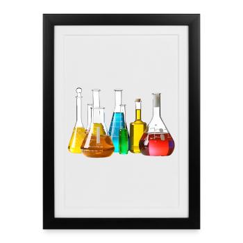 Colorful Laboratory Glassware Collection - Framed poster (27 × 37 cm) - black - Front