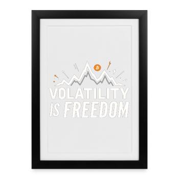Volatility is Freedom – Bitcoin Crypto Saying - Framed poster (27 × 37 cm) - black - Front