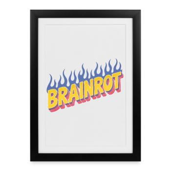 Brainrot - Funny Memes - Framed poster (27 × 37 cm) - black - Front